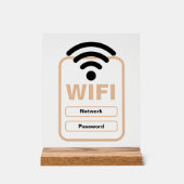 Acrylteken WiFi Netwerk & Wachtwoord Display Stand (Voorkant)