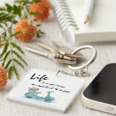 Acryltoetsenbord - Frans Scooter Life is een reis Sleutelhanger (Voorkant Rechts)