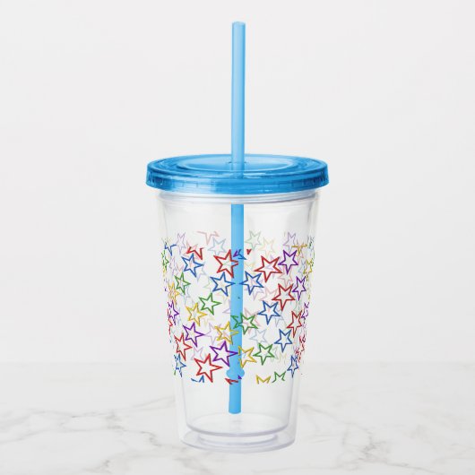 Acryltrommel - gekleurde sterren acryl drinkbeker (Rechts)