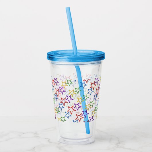 Acryltrommel - gekleurde sterren acryl drinkbeker (Links)