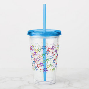 Acryltrommel - gekleurde sterren acryl drinkbeker