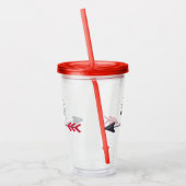 Acryltrommelaar met deksel rietje Valentijnsdag Acryl Drinkbeker (Links)