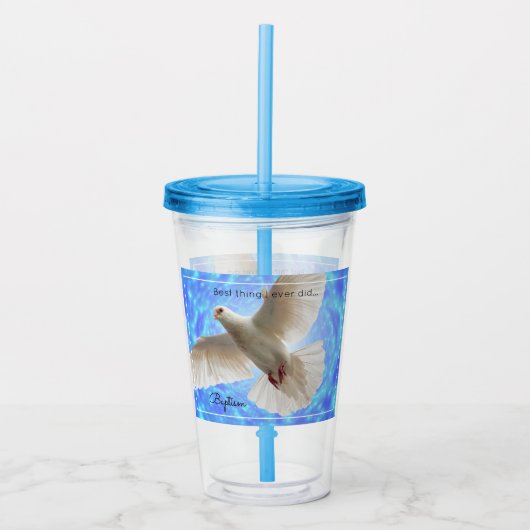 Acryltumbler Baptisme Dove Acryl Drinkbeker (Voorkant)