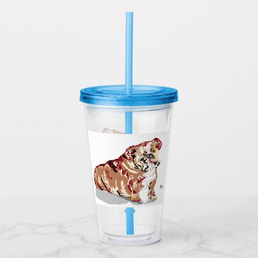 Acryltumbler: Engelstalig bulledog Acryl Drinkbeker (Voorkant)