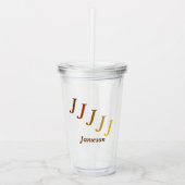 Acryltumbler - Gestapte Initialen, naam in browsen Acryl Drinkbeker (Voorkant)