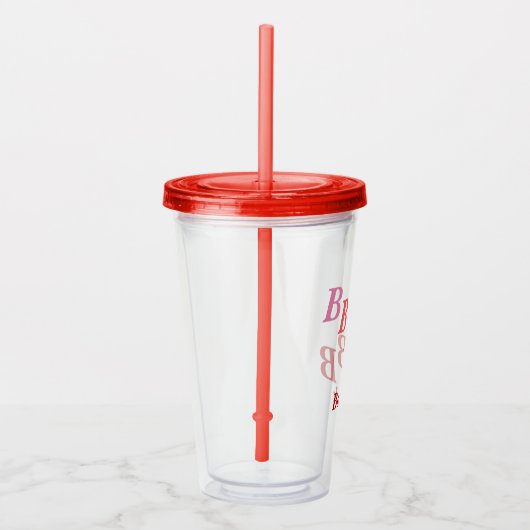 Acryltumbler - Initialen met schuin, naam in korre Acryl Drinkbeker (Rechts)
