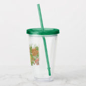 Acryltumbler met een bloemrand acryl drinkbeker (Links)