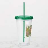 Acryltumbler met een bloemrand acryl drinkbeker (Rechts)
