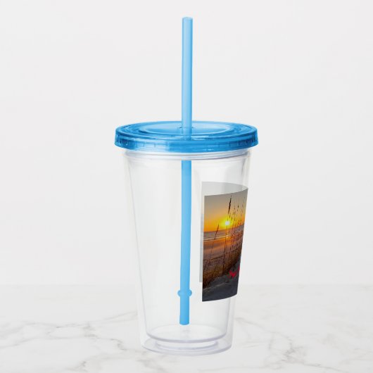 Acryltumbler met feestelijke strandfoto acryl drinkbeker (Rechts)