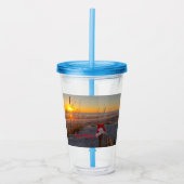 Acryltumbler met feestelijke strandfoto acryl drinkbeker (Voorkant)