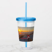 Acryltumbler met feestelijke strandfoto