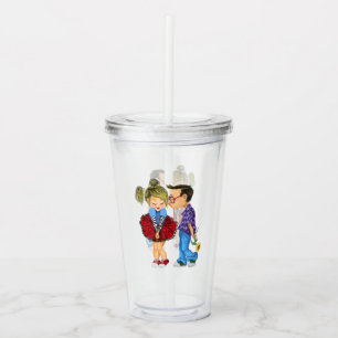 Acryltumbler met Romantic Couple Love - Kiss Acryl Drinkbeker