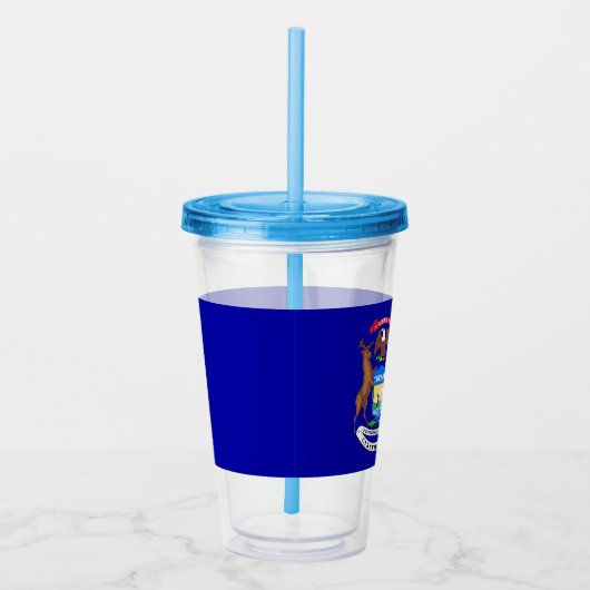 Acryltumbler met vlag van Michigan Acryl Drinkbeker (Rechts)