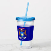 Acryltumbler met vlag van Michigan Acryl Drinkbeker (Achterkant)