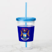 Acryltumbler met vlag van Michigan Acryl Drinkbeker (Voorkant)