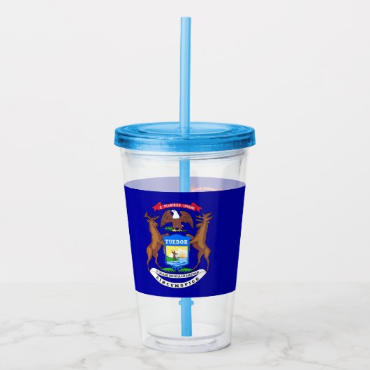 Acryltumbler met vlag van Michigan Acryl Drinkbeker (Voorkant)