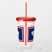Acryltumbler met vlag van Wyoming State Acryl Drinkbeker (Rechts)