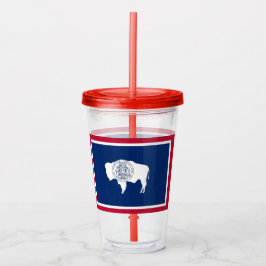 Acryltumbler met vlag van Wyoming State Acryl Drinkbeker
