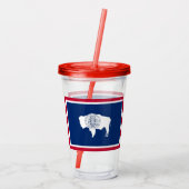 Acryltumbler met vlag van Wyoming State Acryl Drinkbeker (Achterkant)
