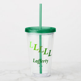 Acryltumbler - Stepped Initialen, naam in de groen Acryl Drinkbeker