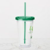 Acryltumbler - Stepped Initialen, naam in de groen Acryl Drinkbeker (Rechts)