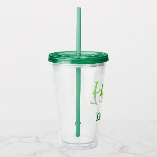Acryltumbler - Stepped Initialen, naam in de groen Acryl Drinkbeker (Rechts)