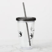 Acryltumbler — vliegende heks en volle maan acryl drinkbeker (Links)