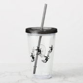 Acryltumbler — vliegende heks en volle maan acryl drinkbeker (Achterkant)