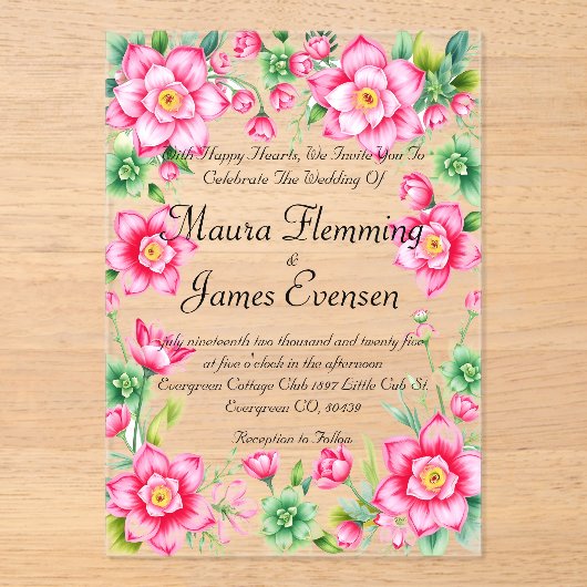 Acryluitnodiging Acryl Uitnodigingen (Voorkant)