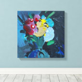 Acrylverf, bloemen canvas afdruk (Insitu (Houten vloer))