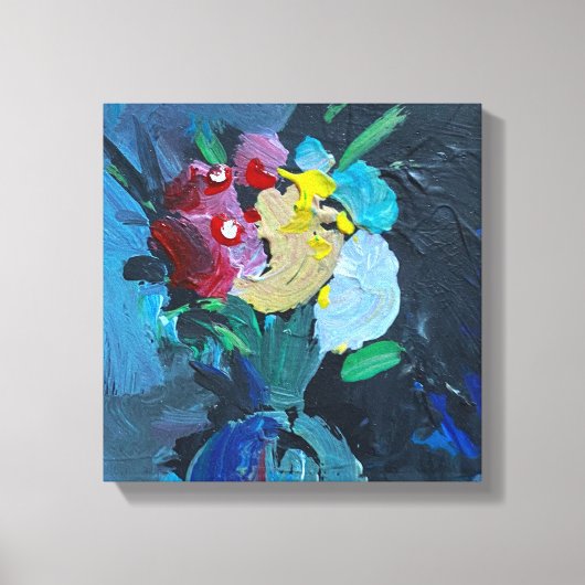 Acrylverf, bloemen canvas afdruk (Voorkant)