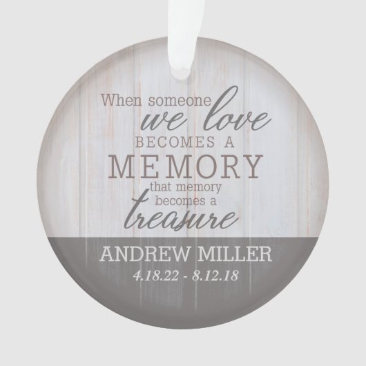 Acrylversiering op maat gemaakt geheugen ornament (voorkant)