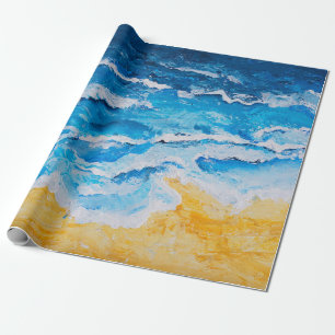 Acrylvezel en zgn. strandschilderwerk op trekstand cadeaupapier