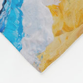 Acrylvezel en zgn. strandschilderwerk op trekstand fleece deken (Hoek)