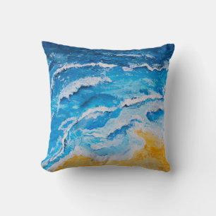 Acrylvezel en zgn. strandschilderwerk op trekstand kussen