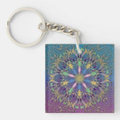 Acrylvierkant Mandala Sleutelhanger (voorkant)
