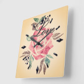 Acrylwand Klok Romantisch mozaïekgetextureerd roze (Hoek)