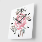 Acrylwand Klok Romantisch mozaïekgetextureerd roze (Hoek)