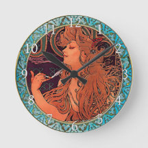 Acrylwandklok Art Nouveau Alphonse Mucha 9