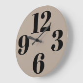 Acrylwandklok - Beige achtergrond groot getal Grote Klok (Hoek)