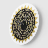 Acrylwandklok Gold 24 uur zwart Grote Klok (Hoek)