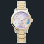 acrylwandklok horloge<br><div class="desc">Pas deze glamoureuze stijl abstracte lila waterverf eenvoudig aan met uw eigen details.</div>