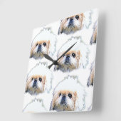 Acrylwandklok, Marcus de pekingese Vierkante Klok (Hoek)
