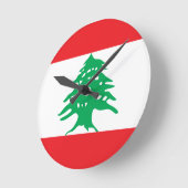 Acrylwandklok met Libanese vlag Ronde Klok (Hoek)