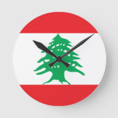 Acrylwandklok met Libanese vlag Ronde Klok (Voorkant)