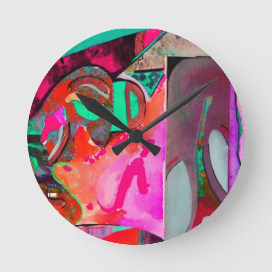 Acrylwandklok rond (medium)7 Moderne kunst Ronde Klok (Voorkant)