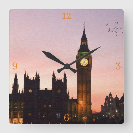 acrylwandklok vierkante klok (Voorkant)