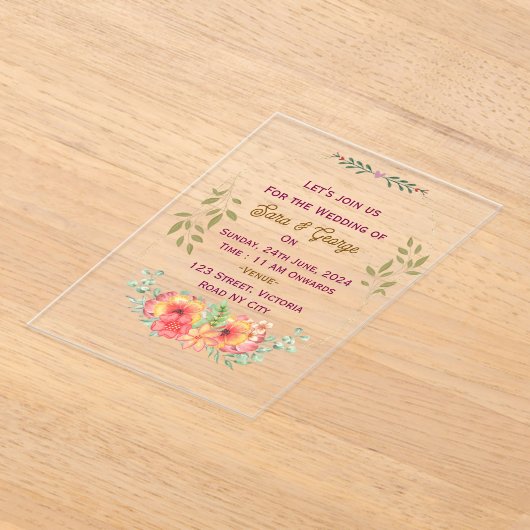 Acrylweddenschappen Acryl Uitnodigingen (Laagn)