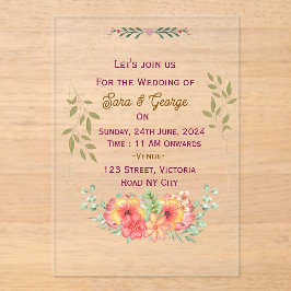 Acrylweddenschappen Acryl Uitnodigingen