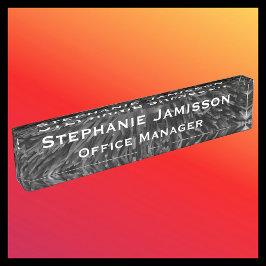 Acrylzwarte Floral Macro Abstracte Naam Titel Naambordje